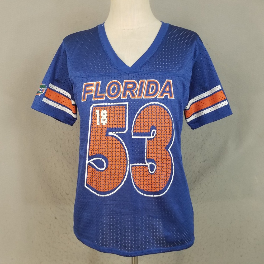 ProEdge Jersey Kids Youth XL Blue Florida Gators 53 Mesh V-Neck Football Shirt